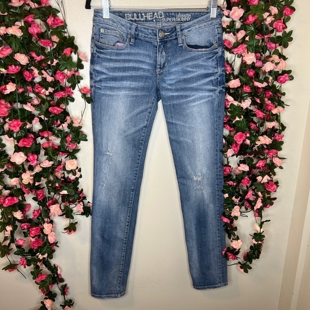 Bullhead Light Wash Hermosa Skinny Jeans Women’s 5 Denim Blue Distressed